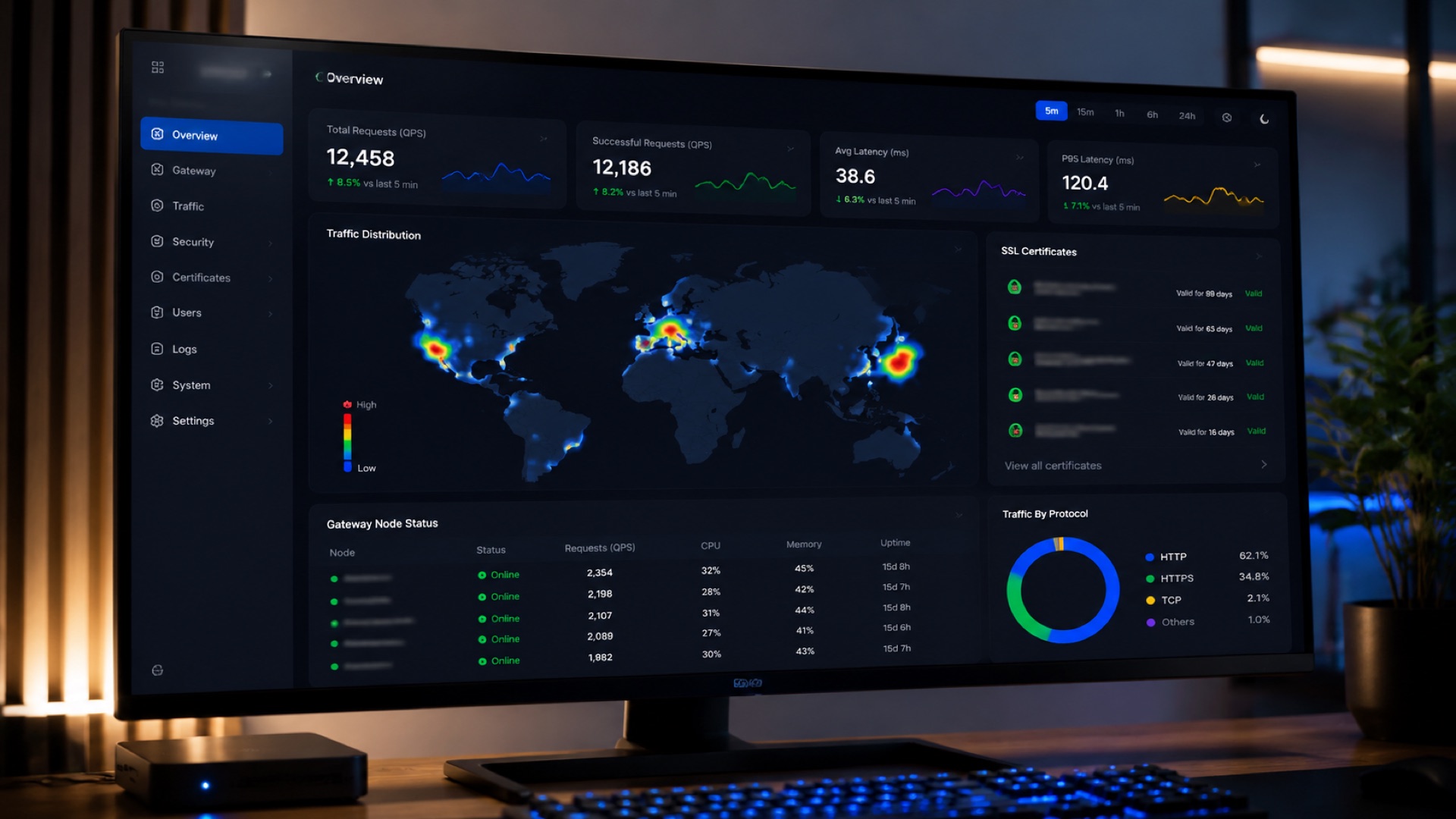 FastGateway dashboard